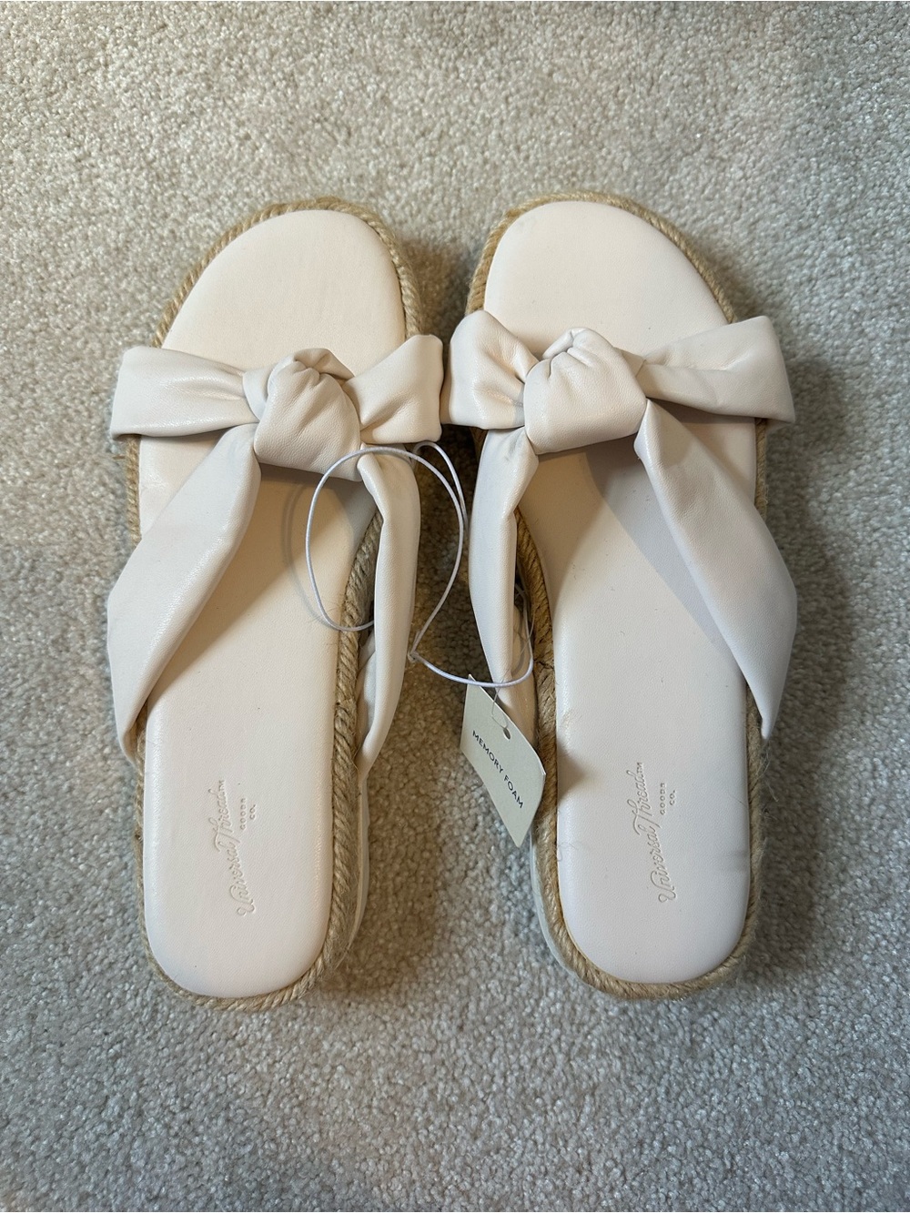 Universal Thread Cream Knot Espadrille Slide Sandals